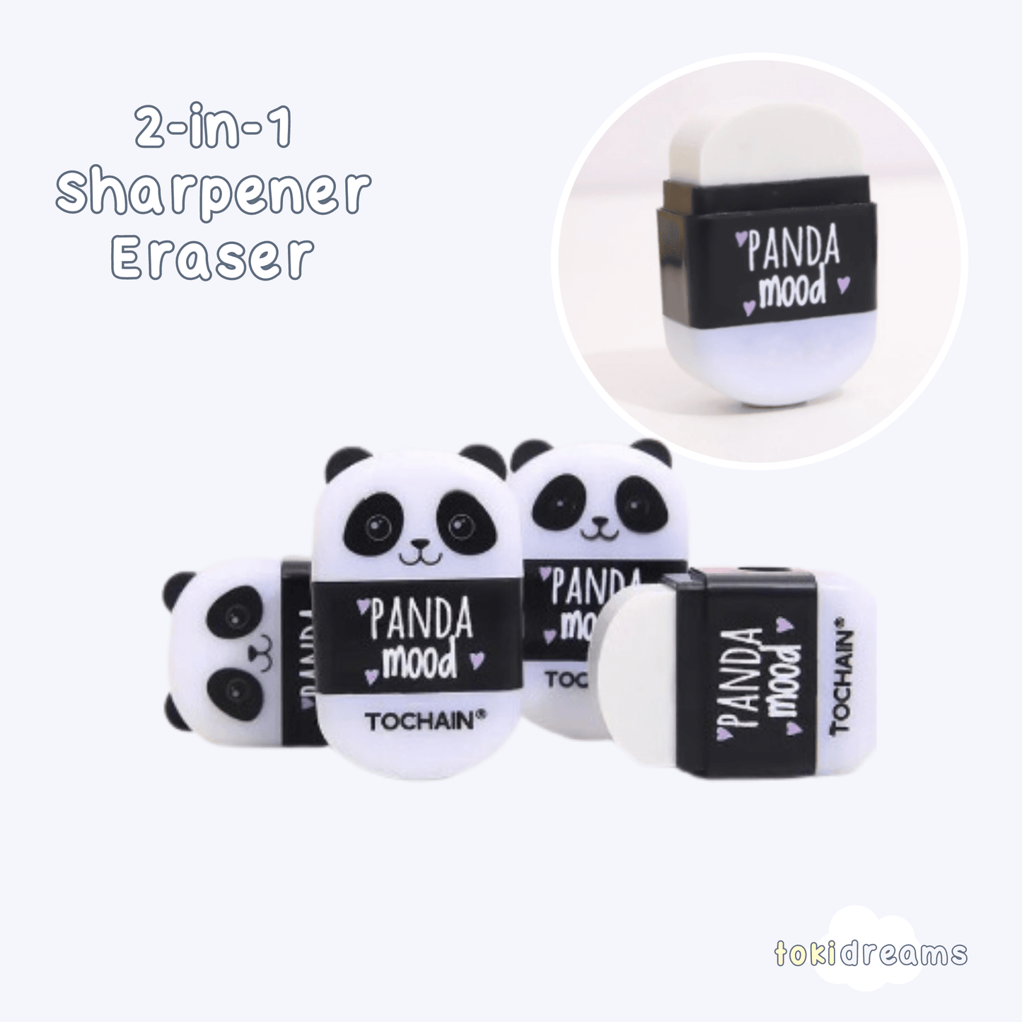 2-in-1 Panda Eraser Sharpener Duo