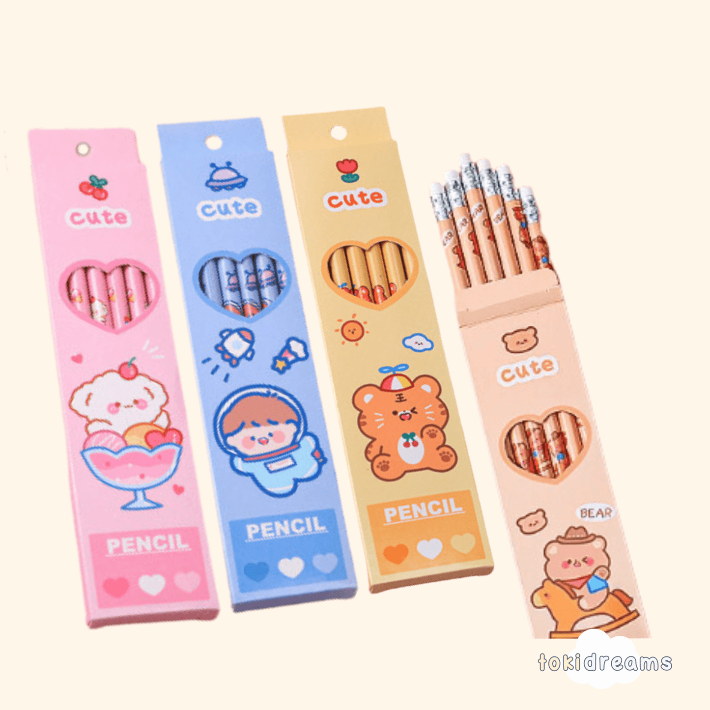 6pc Cute Cartoon Pencil Pack